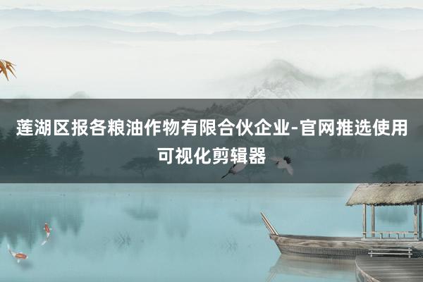 莲湖区报各粮油作物有限合伙企业-官网推选使用可视化剪辑器